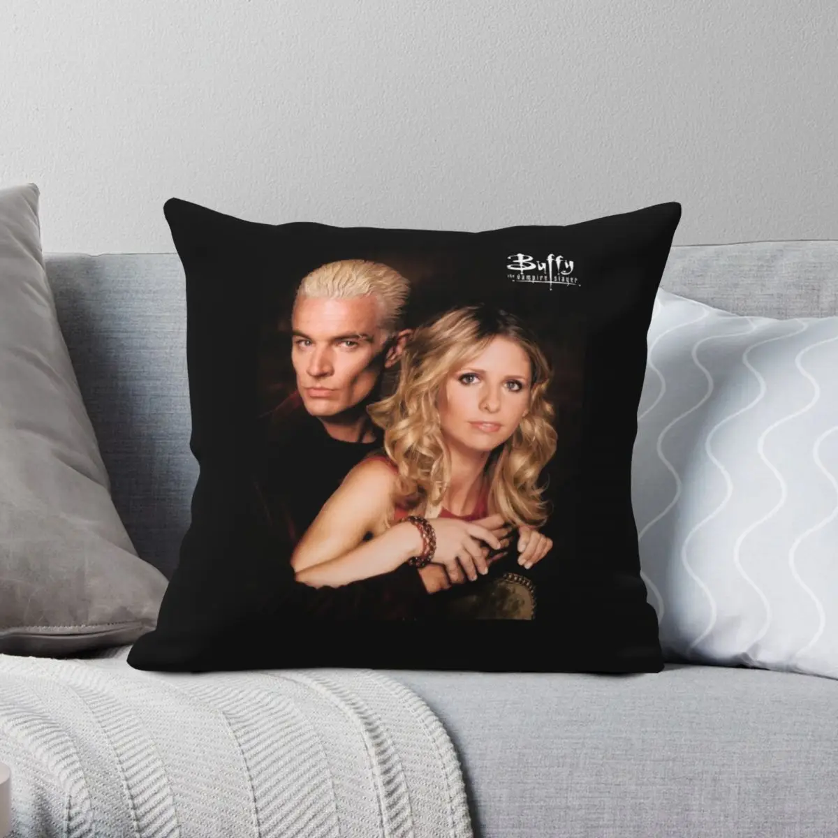 

SPIKE AND BUFFY Square Pillowcase Polyester Linen Velvet Printed Zip Decor Pillow Case Home Cushion Cover