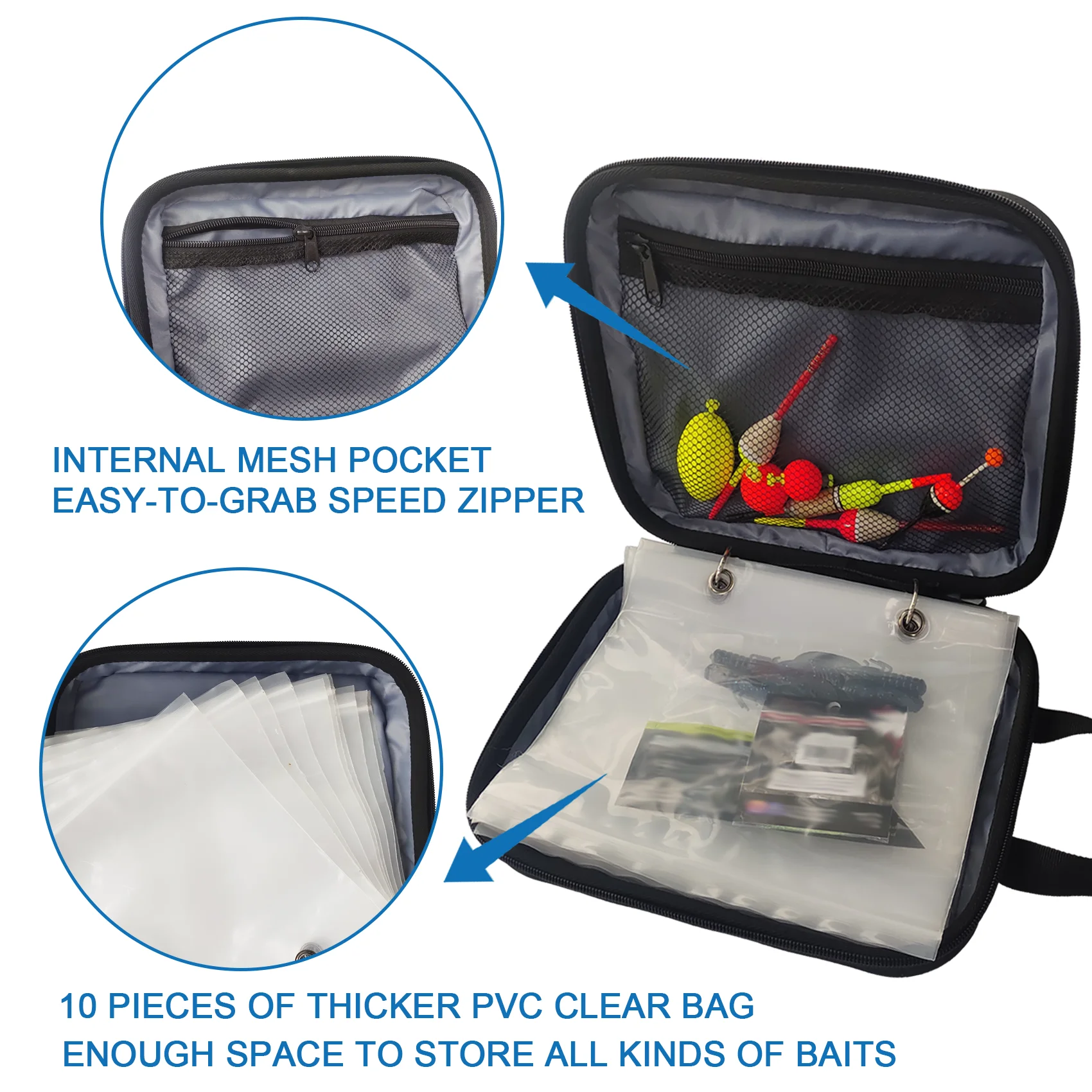 Fishing Tackle Binder Soft Bait Binder Bag Organized Storage