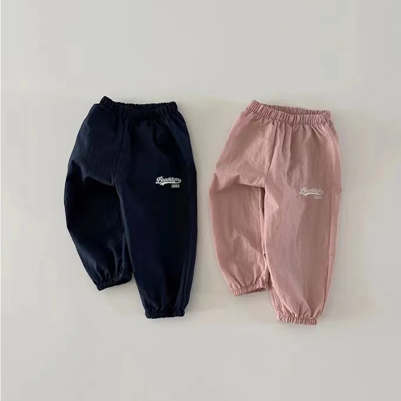 

Baby Pants Spring Autumn Korean Letter Print Boys Sweatpants Loose Solid Color Girls Casual Pants 0-3Y Toddler Kids Trousers