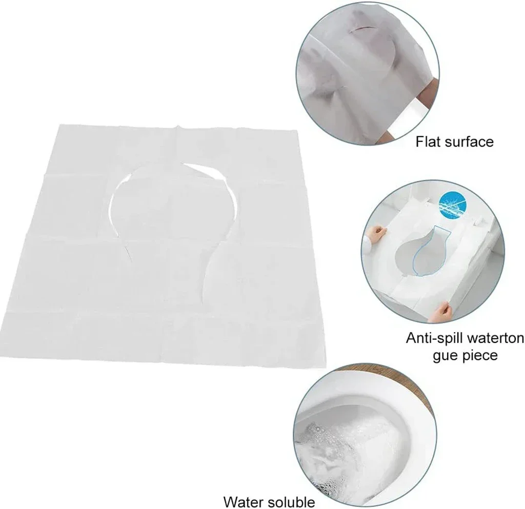 10/30/50PCS Portable Disposable Toilet Seat Covers Type Travel Camping Hotel Bathroom Accessories Paper Waterproof Soluble Water 5