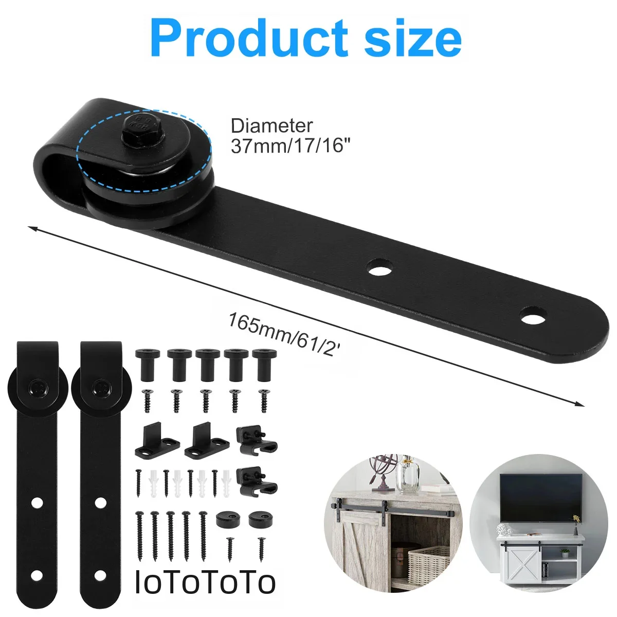 Mini Sliding Barn Door Hardware Kits Top Mounted Hanging Rail Hanger Track Steel Silent Door Roller Rail For Single