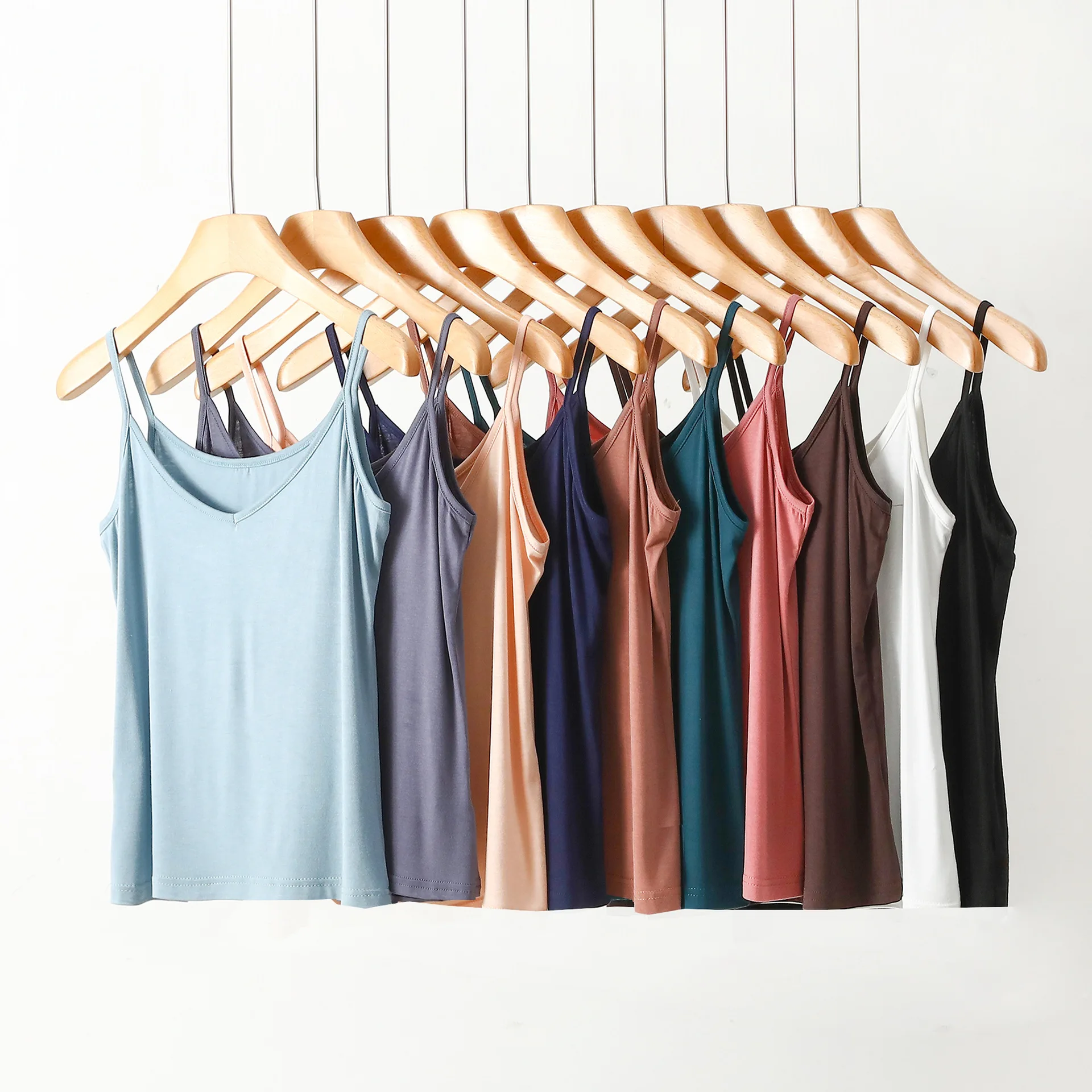 OQQ Set van 2 Tanktop voor Dames Ronde Hals Effen Mouwloze Blouse Zomer Slimfit Basic Tops Roze Wit