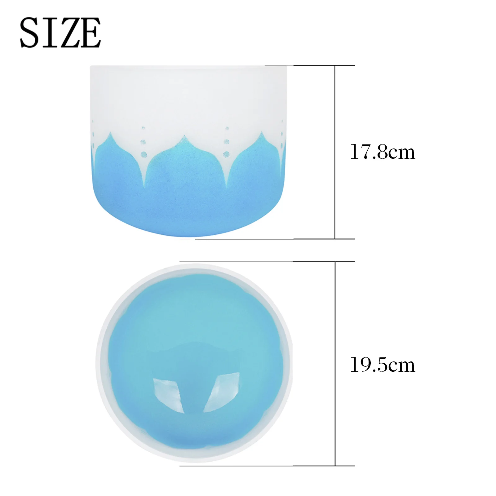 

Ainging Bowl 8 Inch Frosted Crystal Music Bowl Crystal Bowl Set with Mallet Percussion Music Production Therapy Meditation Yoga