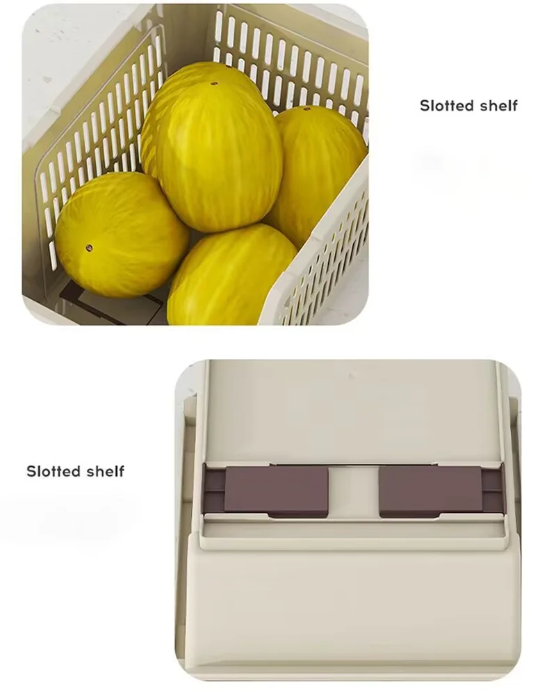 Hesroicy Storage Basket Multifunctional High Capacity Stackable Hollow-out  Fruit Vegetable Organizer for Kitchen