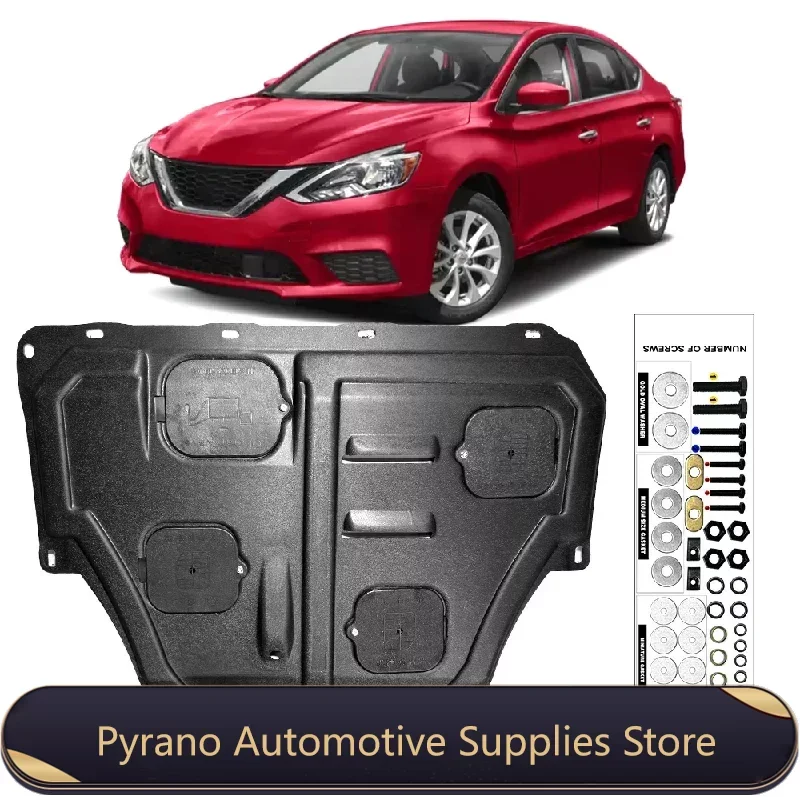 

For Nissan Sentra Sylphy 2009-2019 1.8L Black Under Engine Guard Plate Splash Shield Mud Fender Cover Mudguard Protector