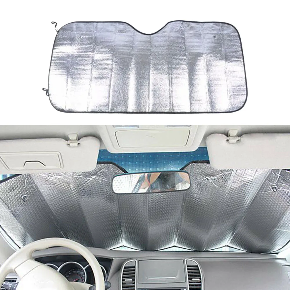 

1Pc 60x130cm Car Windshield Windscreen Sun Shade Sunshade Visor Reflective Thermal Screen Sun Shield Car Exterior Accessories