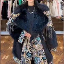  European Style Fur Long Sleeve 2022 New Winter Fashion Toka Double Face Wool Leather Heavy Design Casual Warm Faux Fur Coat 