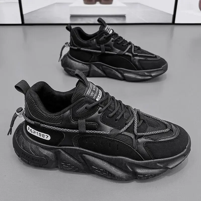 

Autumn mens shoes new breathable sneakers men's trend Joker platform casual shoes running black daddy shoes sneakers men