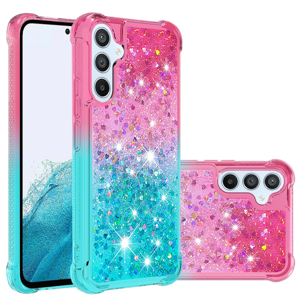Per Samsung A34 5G Custodia Multicolor Quicksand Liquid Glitter Case Per Samsung Galaxy A14 A34 A54 Cover Antiurto A 34 5G Caso