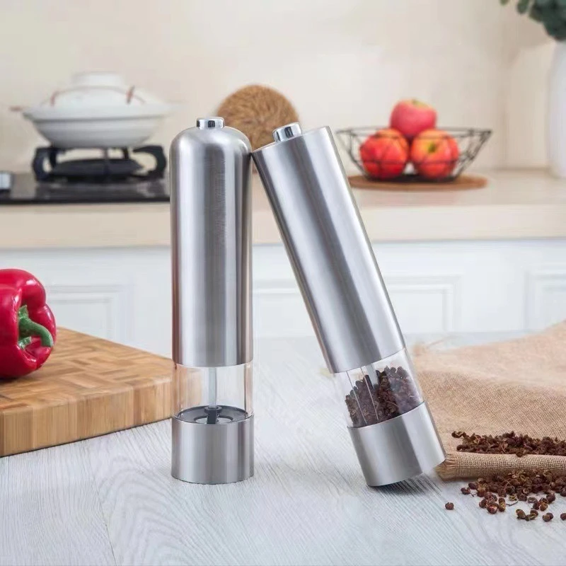 Salt and Pepper Grinder Stainless Steel Electric Salt and Pepper Grinder Set