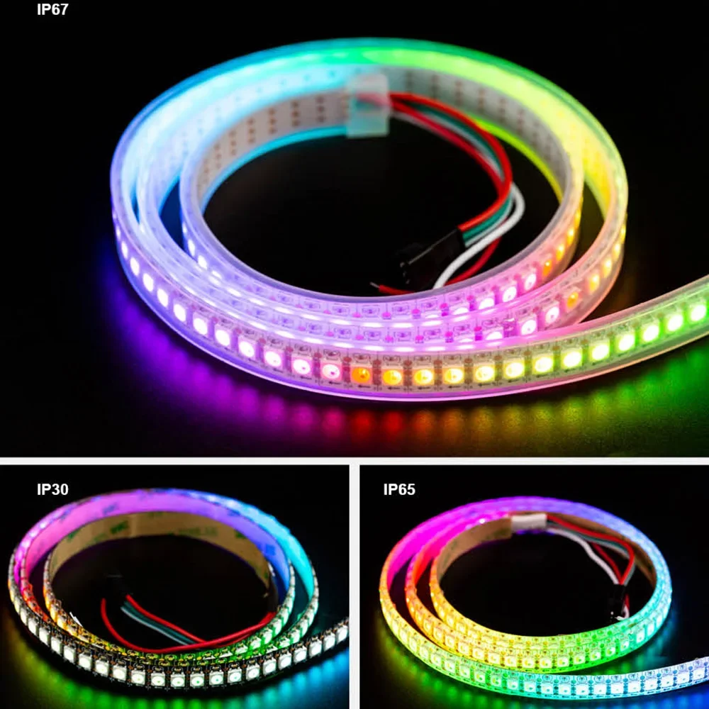 Description Picture 4 of itemSK6812 RGBW Led Strip Light 4 IN 1 Similar WS2812B 30 60 144 LEDs/m Individual Addressable RGBWW Led Lights IP30 65 67 DC5V