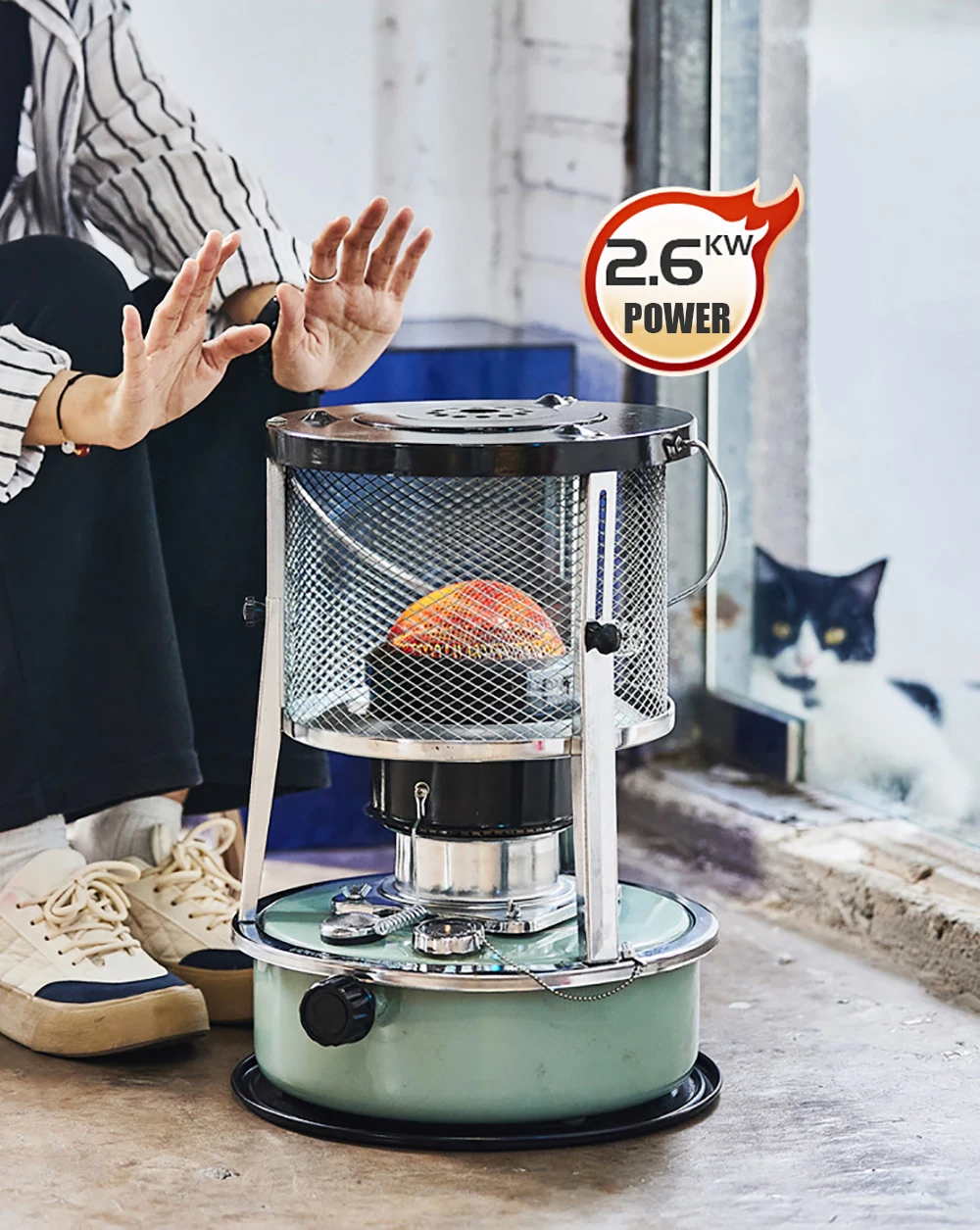 Kerosene Heater u0026 Stove for Indoor Use 8900Kcal/h Portable Heater for  Camping Hunting Cooking Home and Emergency Preparedness