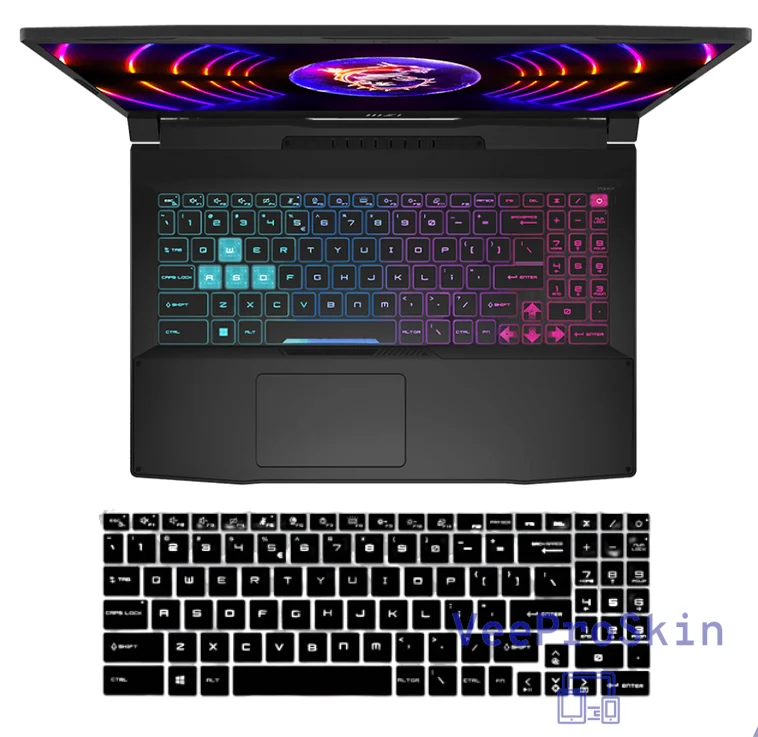 Keyboard Silicone Cover Keyboard Cover Silicone Keyboard Cover Gaming Laptop Protector for MSI Pulse 15 17 Katana 15 17 B13VGK B13V B13VFK 15.6 17.3 inch