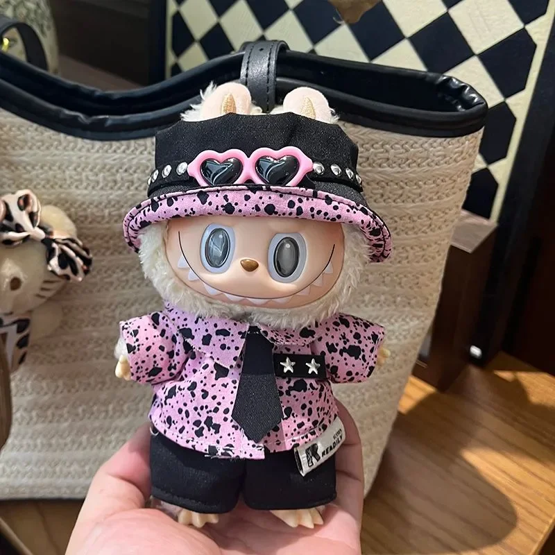For 17cm Labubu Clothing Korean Idol GD Same Collection Set 3.0 Labubu Clothes Outfit Headscarf Glasses Bag DIY Doll Accessories 3
