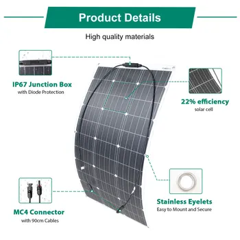แผงโซลาร์เซลล์แบบยืดหยุ่น 100-500W - ดีไซน์บางเฉียบ 1