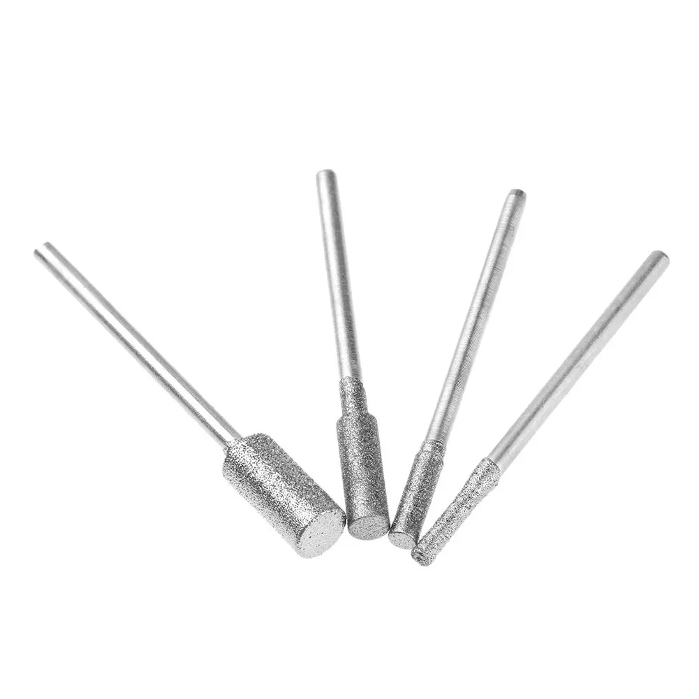 

8Pcs Diamond Coated Cutting Cylindrical Grinding Head 2.35mm For Shank Jade Stone File Carving Polishing Tools