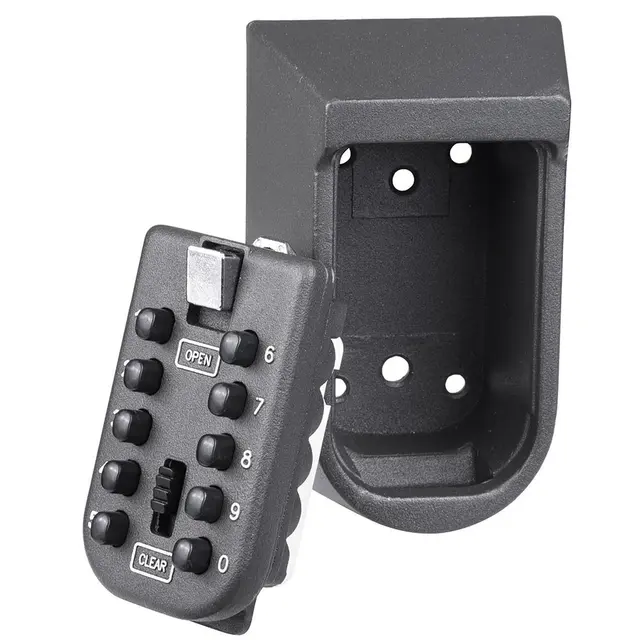 Wall Mounted Key Safe Box Mini Key Storage Cabinet Password Metal Key Storage Box with Waterproof Cover 3
