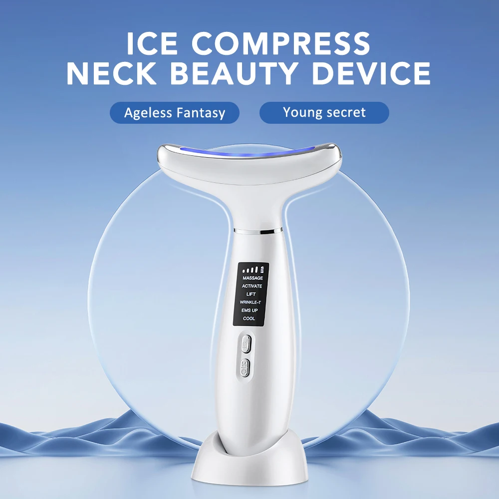Electric Neck Beauty Device with LED and Ice Compress