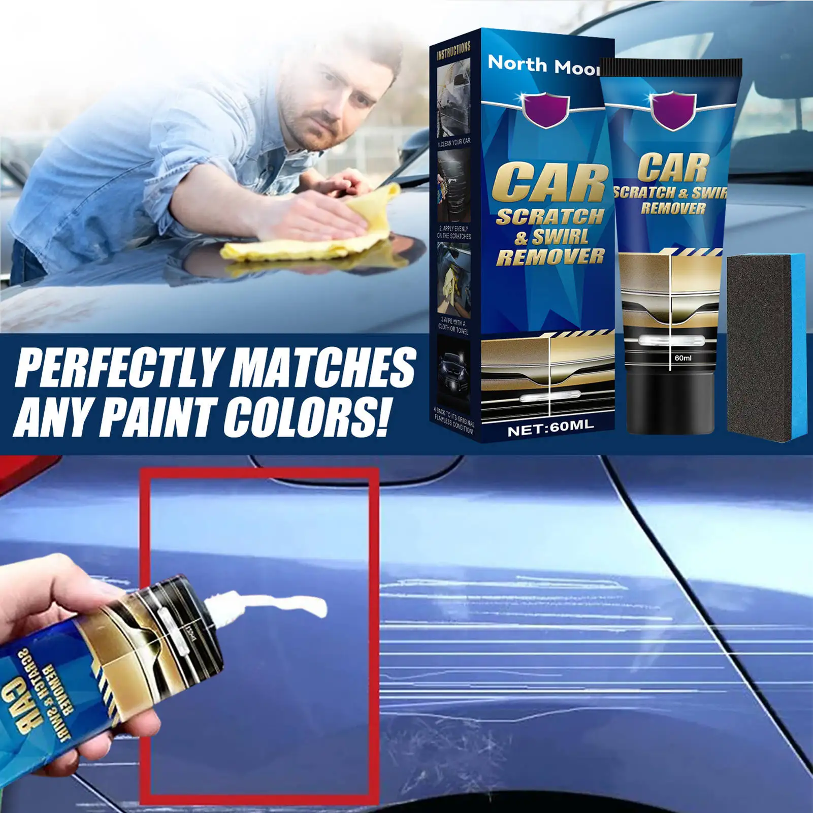 black car wax Car Scratches Remover Cream Car Scratches Repair Effective Polish And Paint Restorer Rubbing Compound For Swirl Marks Water meguiars scratchx