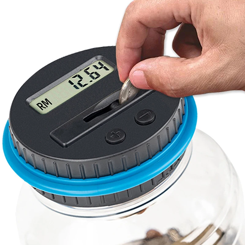 Digital LCD Counting Coin Money Saving Box Jar Large Capacity For USD EURO GBP Money Electronic Counting Piggy Bank 3