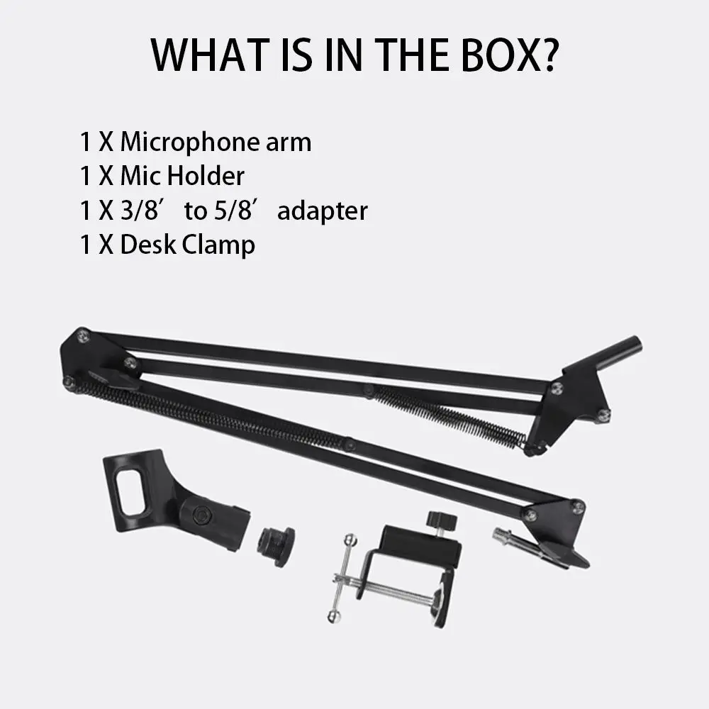 Microphone Stand Professional Flexible Desktop Hanging Adjustable Boom Scissor Arm for Podcast Streaming Youtube