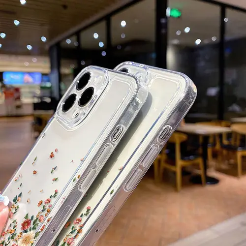 Flower Phone Case For iPhone 16 15 13 11 14 12 17 Pro Max 16E XS XR 7 8 Plus SE Shockproof Transparent Cover Silicone Soft Funda - Image 6