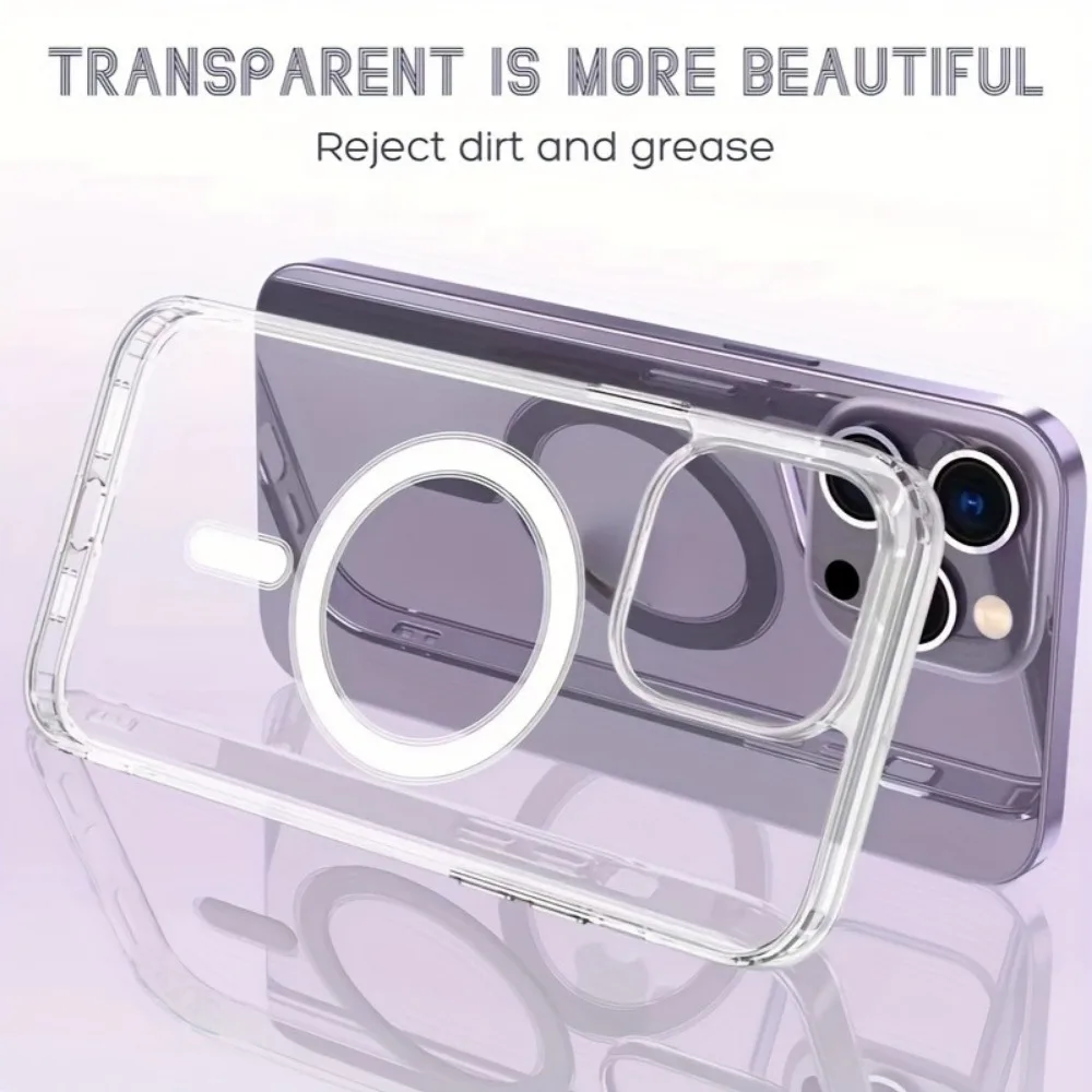 Magnetic Transparent Silicone Phone Case with MagSafe Compatibility