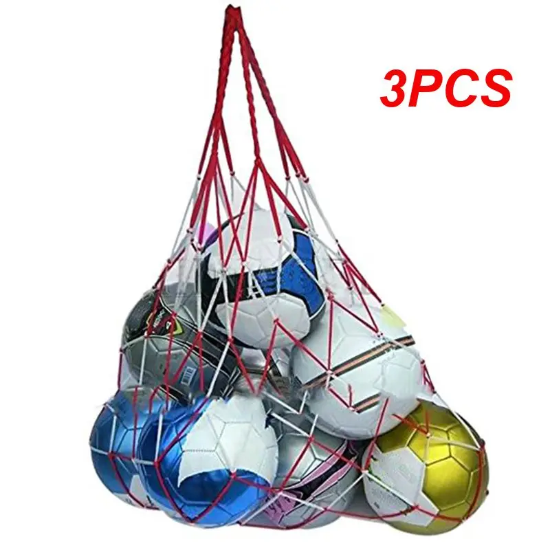 

3PCS Outdoor Sporting Soccer Net Net Bag Sports Portable Equipment Basketball Balls Volleyball Ball Net Bag Big Storage Bag