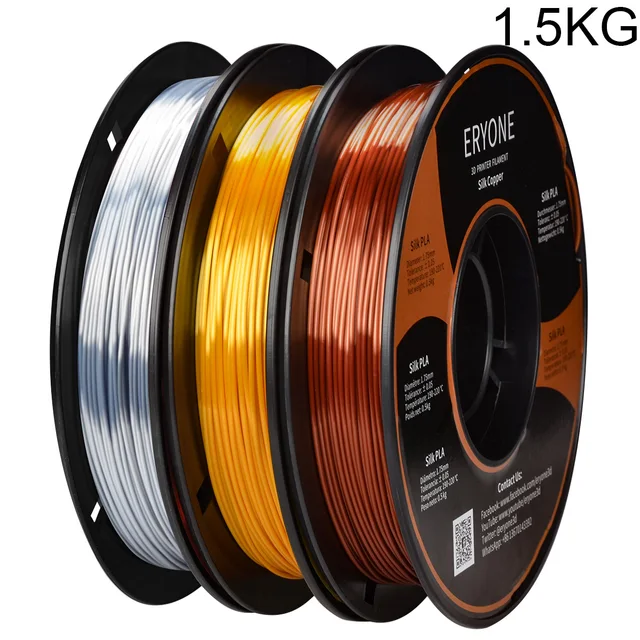 ERYONE Clearance Promotion TPU PLA PLA+ Silk Rainbow Ultra Silk 3D Printing Filament 1KG/0.5KG For FDM 3D Printer Fast Shipping gold silver bronze