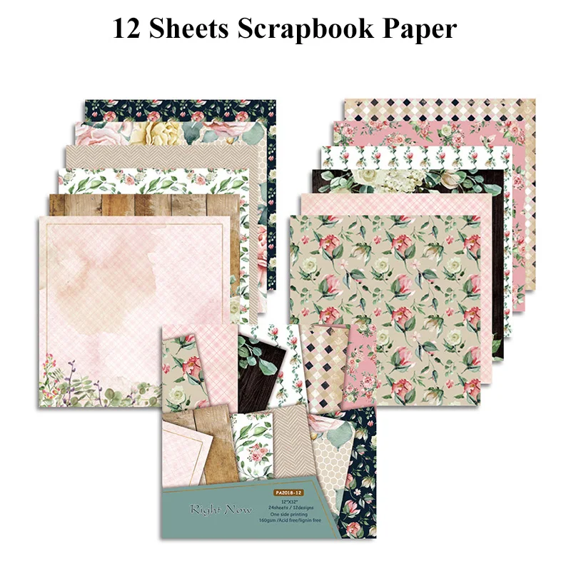 12-Inch Scrapbook Paper Pad - 12 Sheets for DIY Crafts, Card Making, and Art Projects
