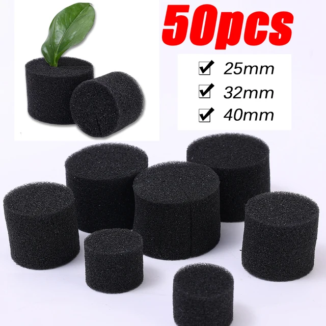 50Db Palánta Szivacs Fekete Gyökér Hidroponikus Blokk Klónozó Gallér Akvaponika Nettó Edény Anti-Alga 3 Méret Áll Rendelkezésre