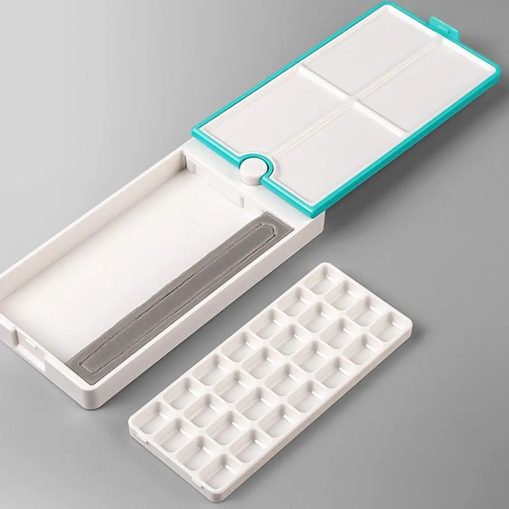 360도 회전 가능한 수채화 팔레트 분리형 빈 수채화 포장 상자 28칸 휴대용 페인트 상자