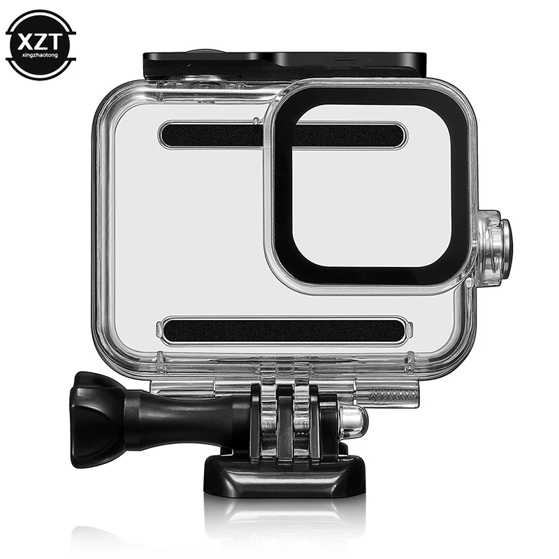 Boîtier étanche 45m pour GoPro Hero7/8, dos ouvert montrant l'emplacement de la caméra.