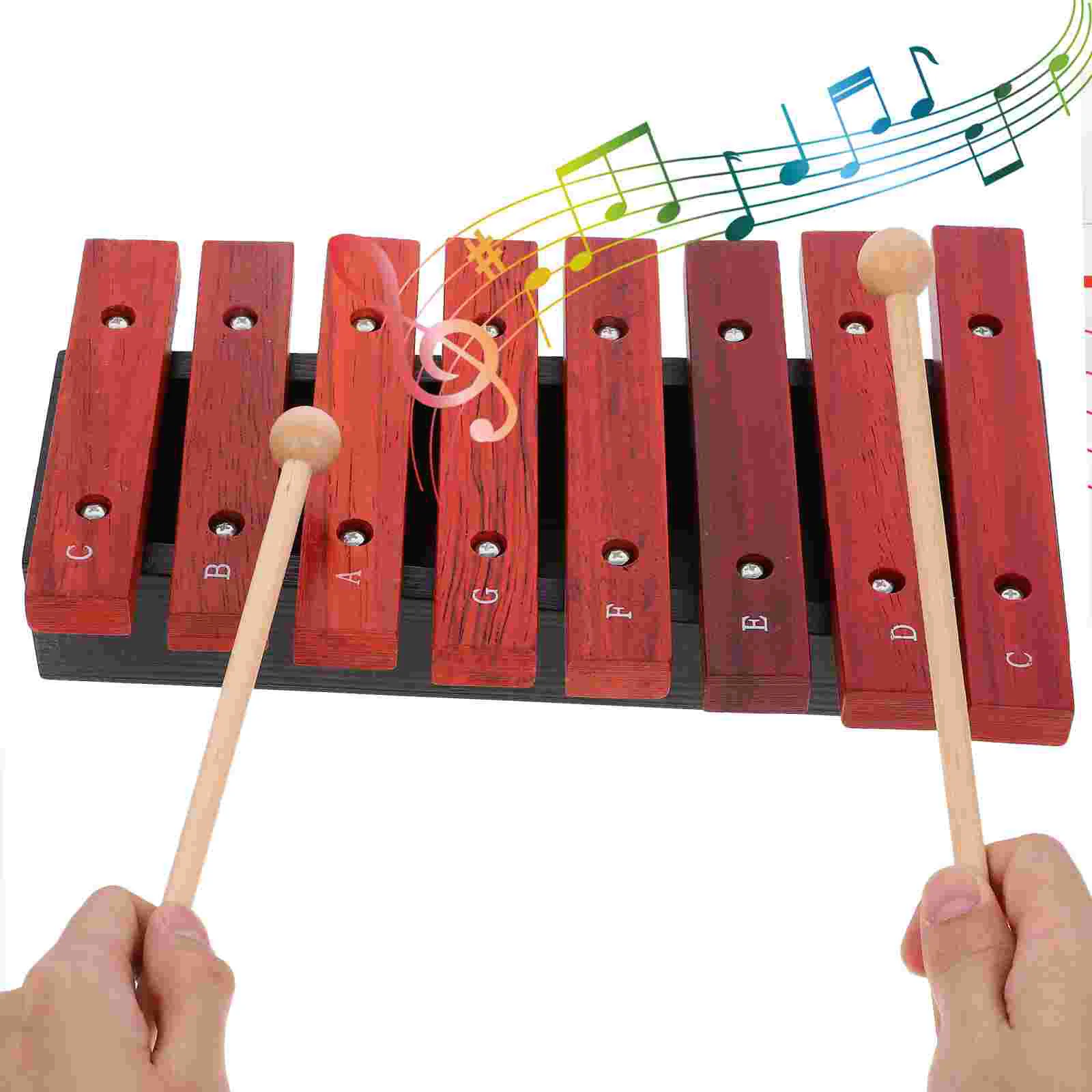 Eight Note Wooden Xylophone Kids Musical Instruments Toddler Percussion Toy Hand Knocking Piano Xylophone Musical Instruments