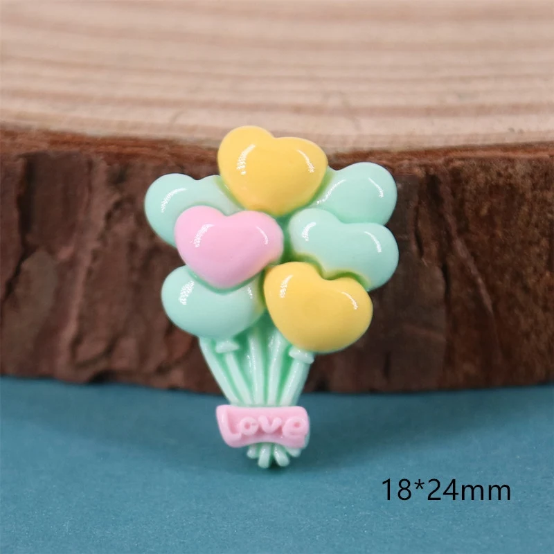 10Pcs Neue Nette Harz 18*24mm Mini Cartoon Ballon Serie Flache Rückseite Maniküre Teile Verzierungen Für Haar bögen Zubehör – Detail 5