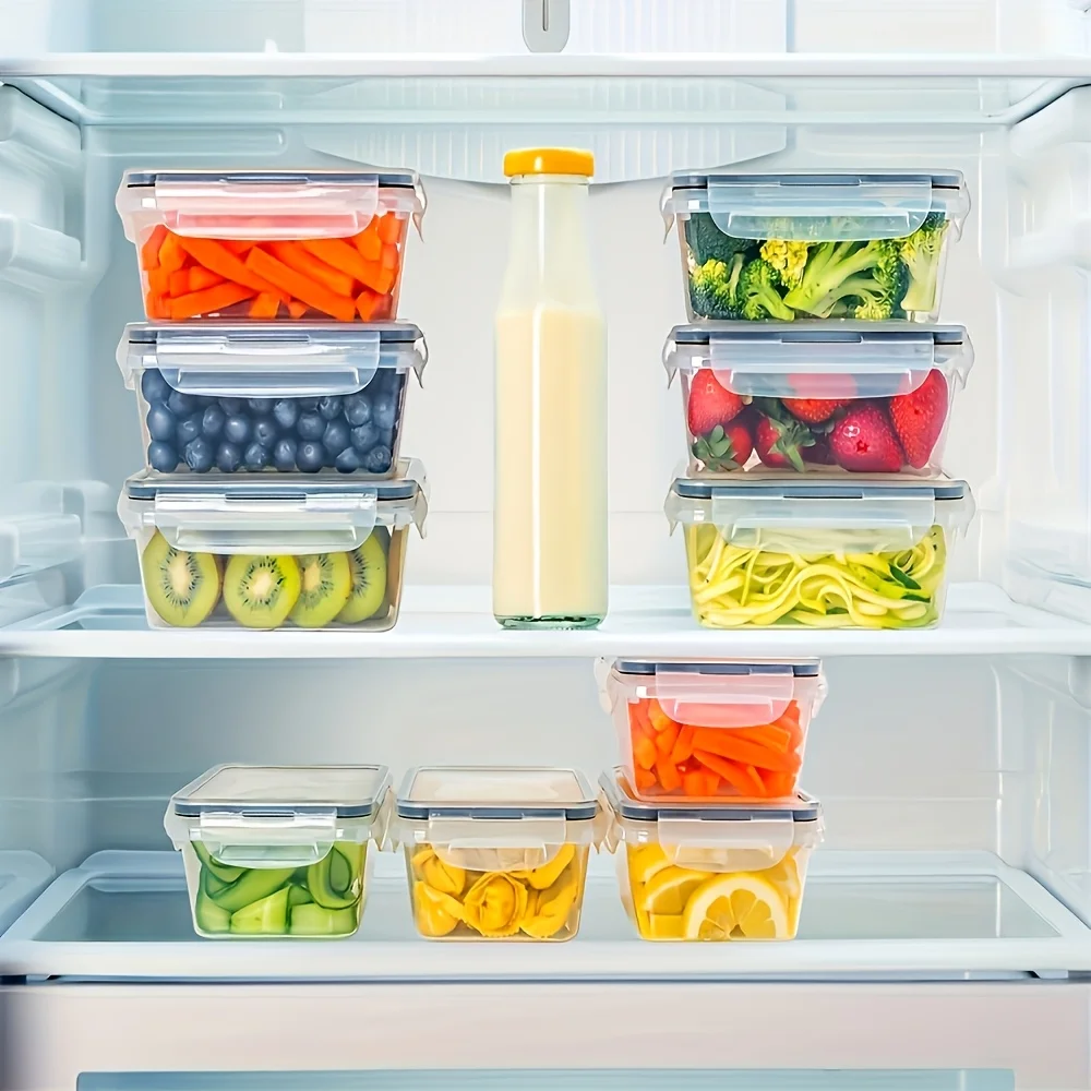 4 Piece Food Storage Containers Set with Easy Snap Lids 4 Lids 4 Containers Airtight Plastic Containers for Pantry