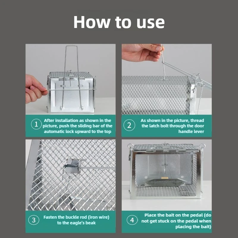 Reusable Humane Rat Trap Cage Mouse Cage Trap Wire Mesh Squirrel & Chipmunk & Rat Pest Catching Cage for Home Garden Warehouse