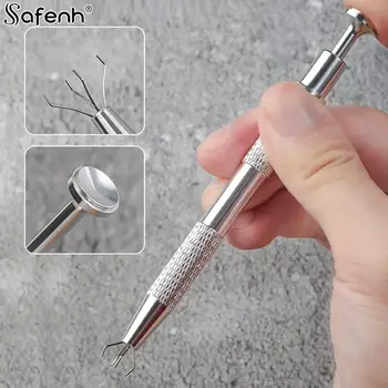 다이아몬드 보석 프롱 거치대 핀셋 캐처 그래버 고정밀 바디 타투 피어싱 도구, 3/4 클로 비드 거치대 픽업 도구, 1 개