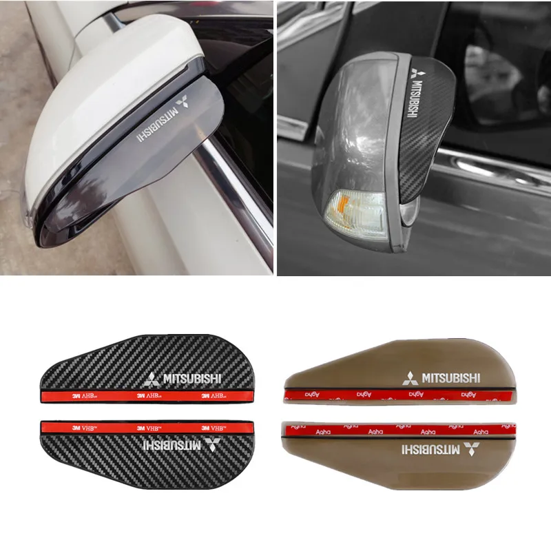 Car Side Rear View Mirror Rain Eyebrow Visor Rain Shield Shade Cover for Mitsubishi Asx Lancer Outlander Pajero Ralliart Car Accessories