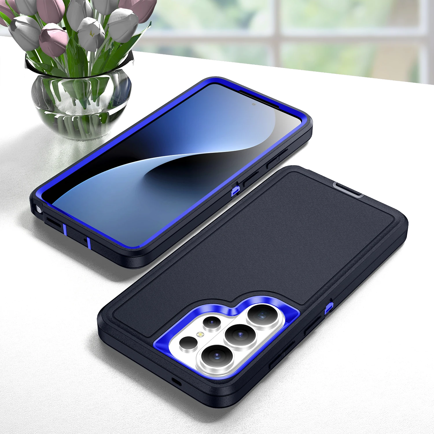 3-in-1 Hybrid Armor Shockproof Rugged Case - Heavy Duty Protection Cover
