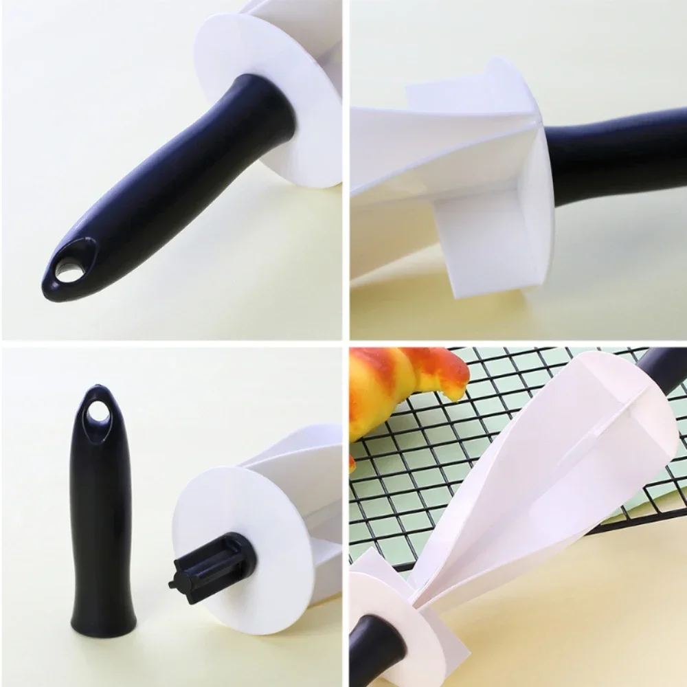 Bread Baking Tools Croissant Bread Knife Dough Cutter Bread Slicer Non-stick Pastry Roller Machine with Handle Plastic Kitchen Mould Baking Tool