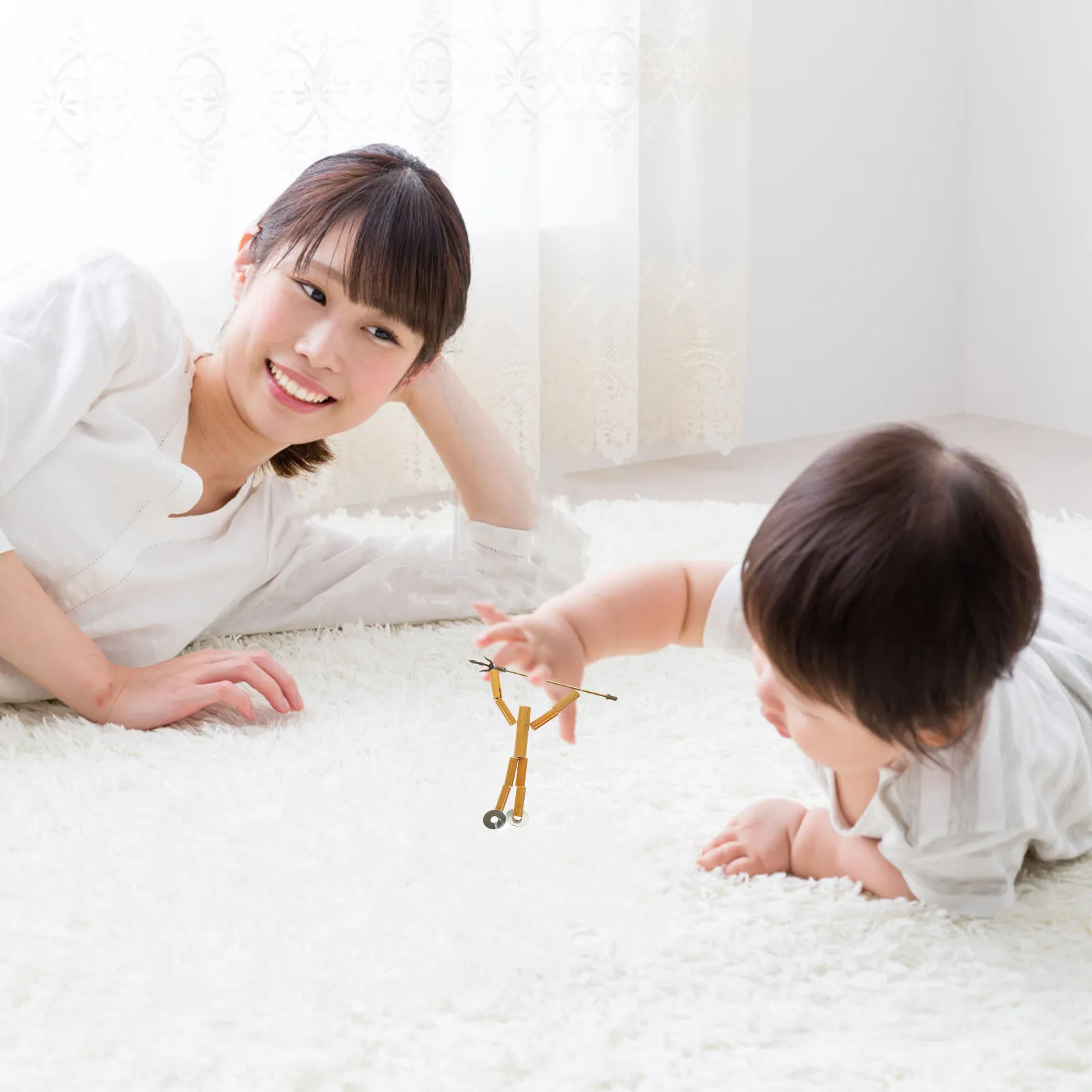 대나무 인형 DIY 재료 키트 어린이를 위한 고급 대나무 조립 세트 미세 운동 능력 개발 가족 상호 유대성