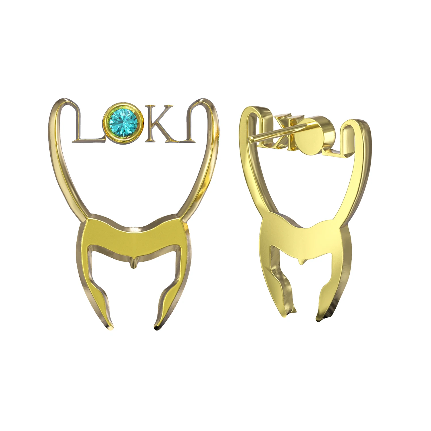 Xcostume Loki Ring Earrings for Loki Cosplay Costume Collection Gift Alloy