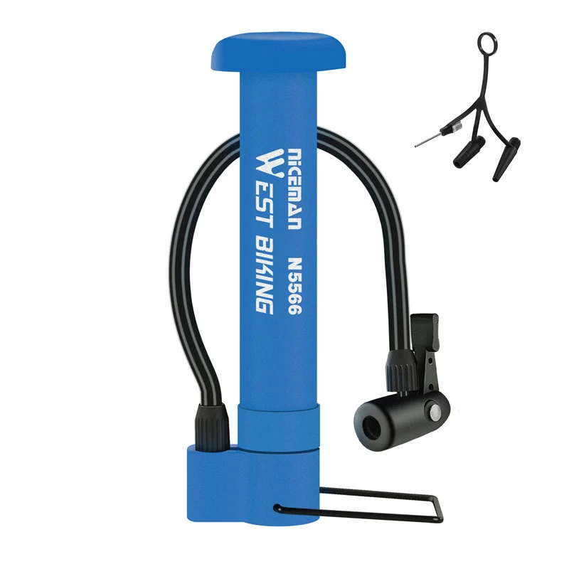 Portable Mini Bike Floor Pump with Schrader Valve - Compact Air Inflator