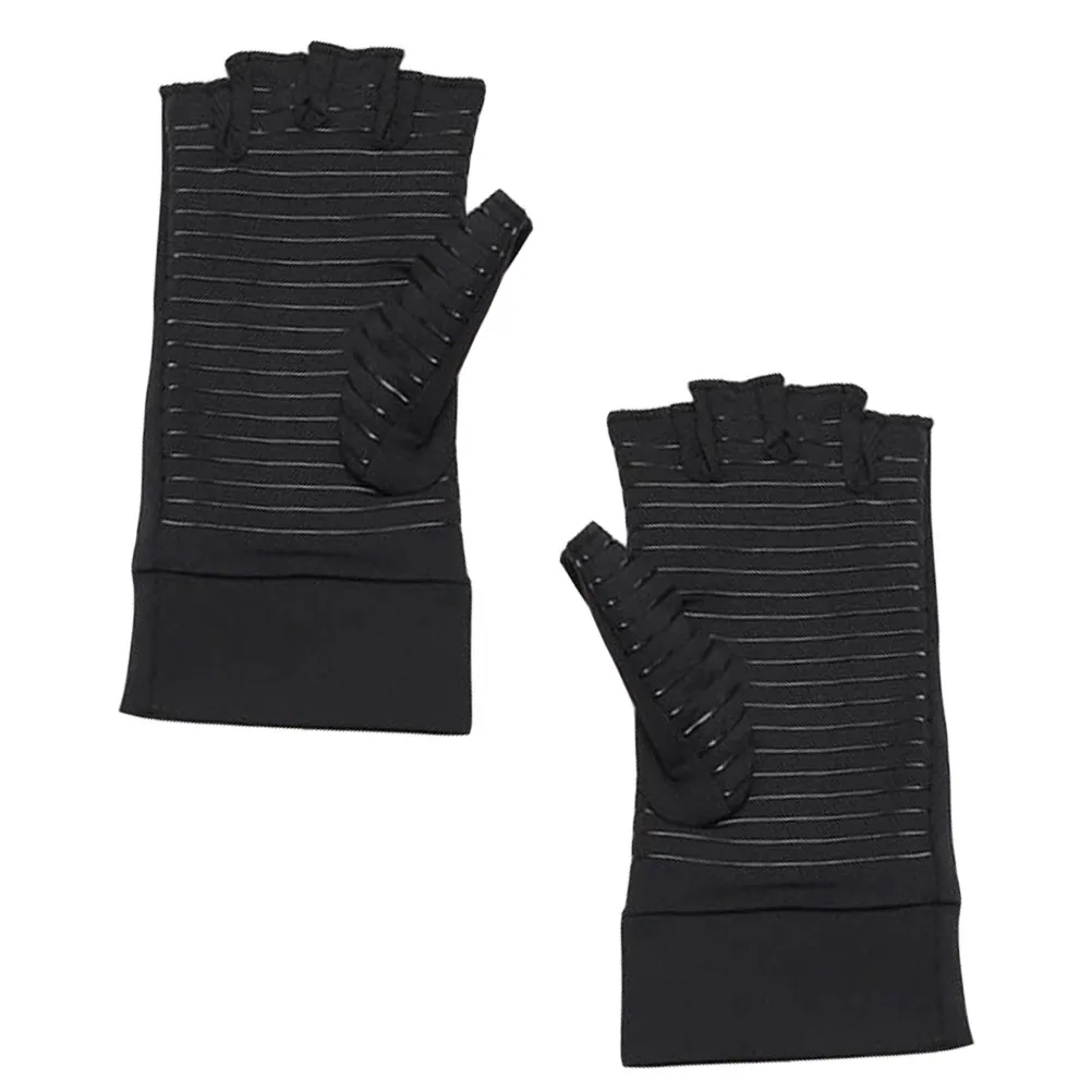 1쌍의 간단한 스포츠 장갑 근육 통증 완화를 위한 미끄럼 방지 내마모성 반 손가락 손 보호대 야외 달리기 사이클링