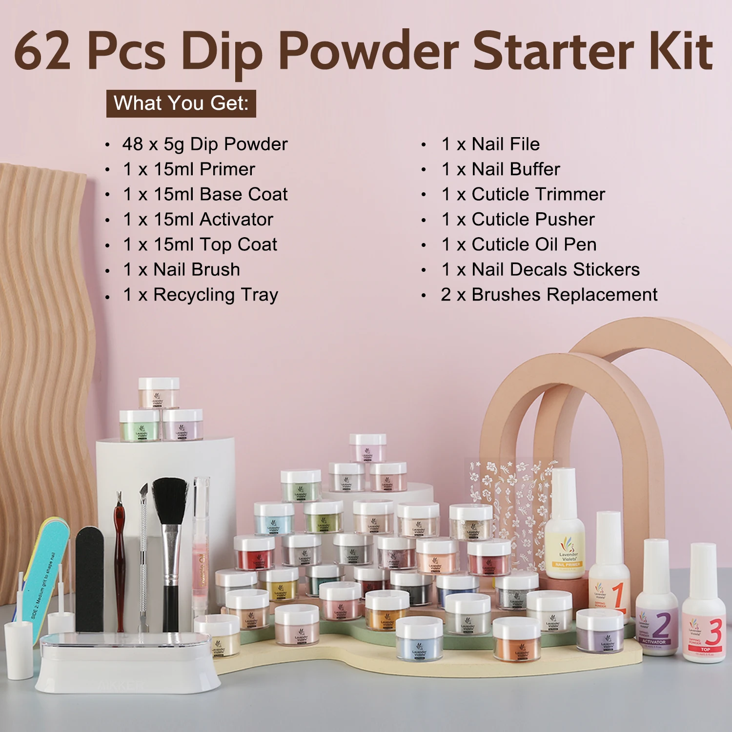 48 Colors Nude Pink Brown Glitter Dipping Powder with Dip Liquid Set & Essential Manicure Tools for Valentines Nails Women Gifts 4