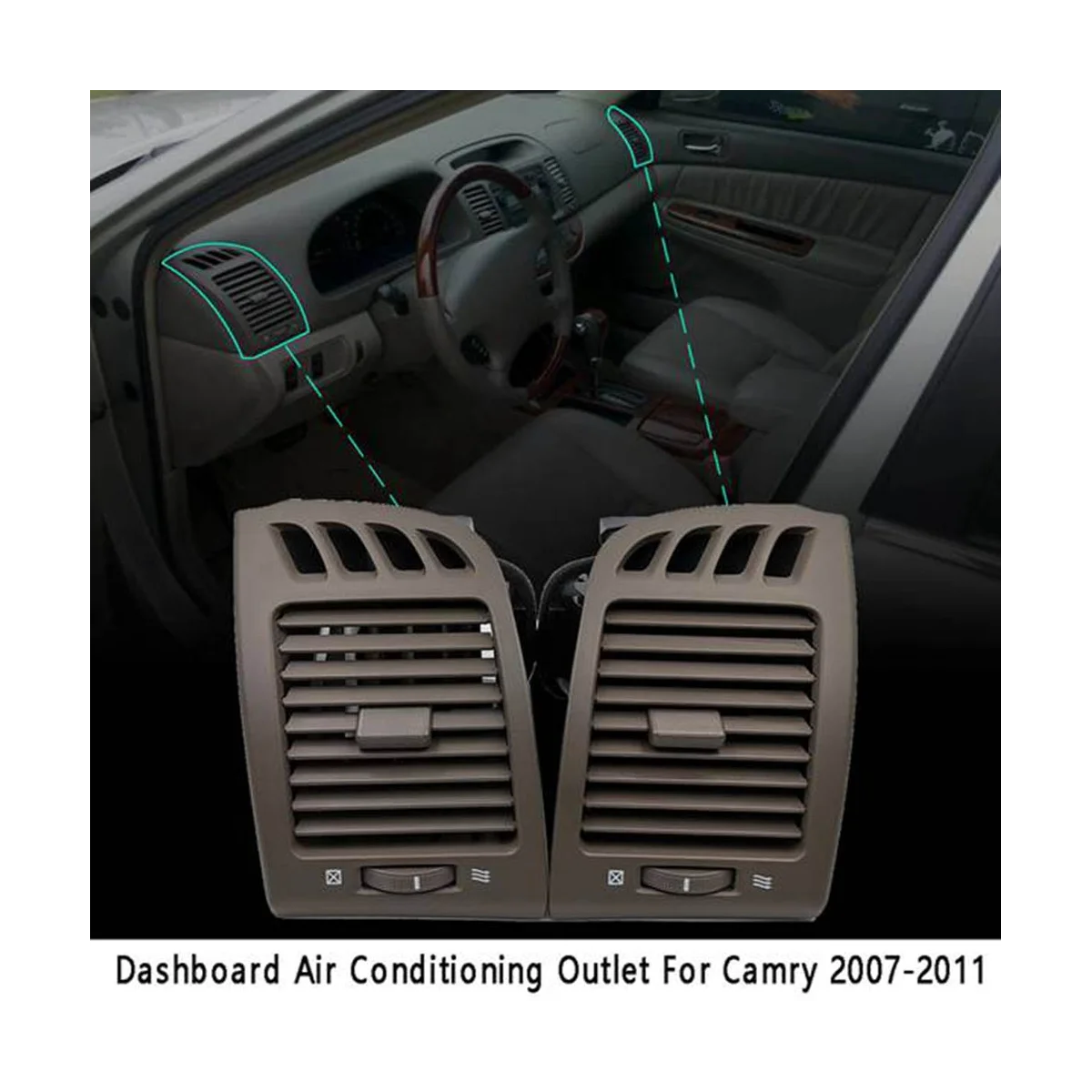 Front Left Right Air Conditioner Outlet Dashboard Air Outlet for Toyota Camry 2002-2005 air conditioning outlet cover