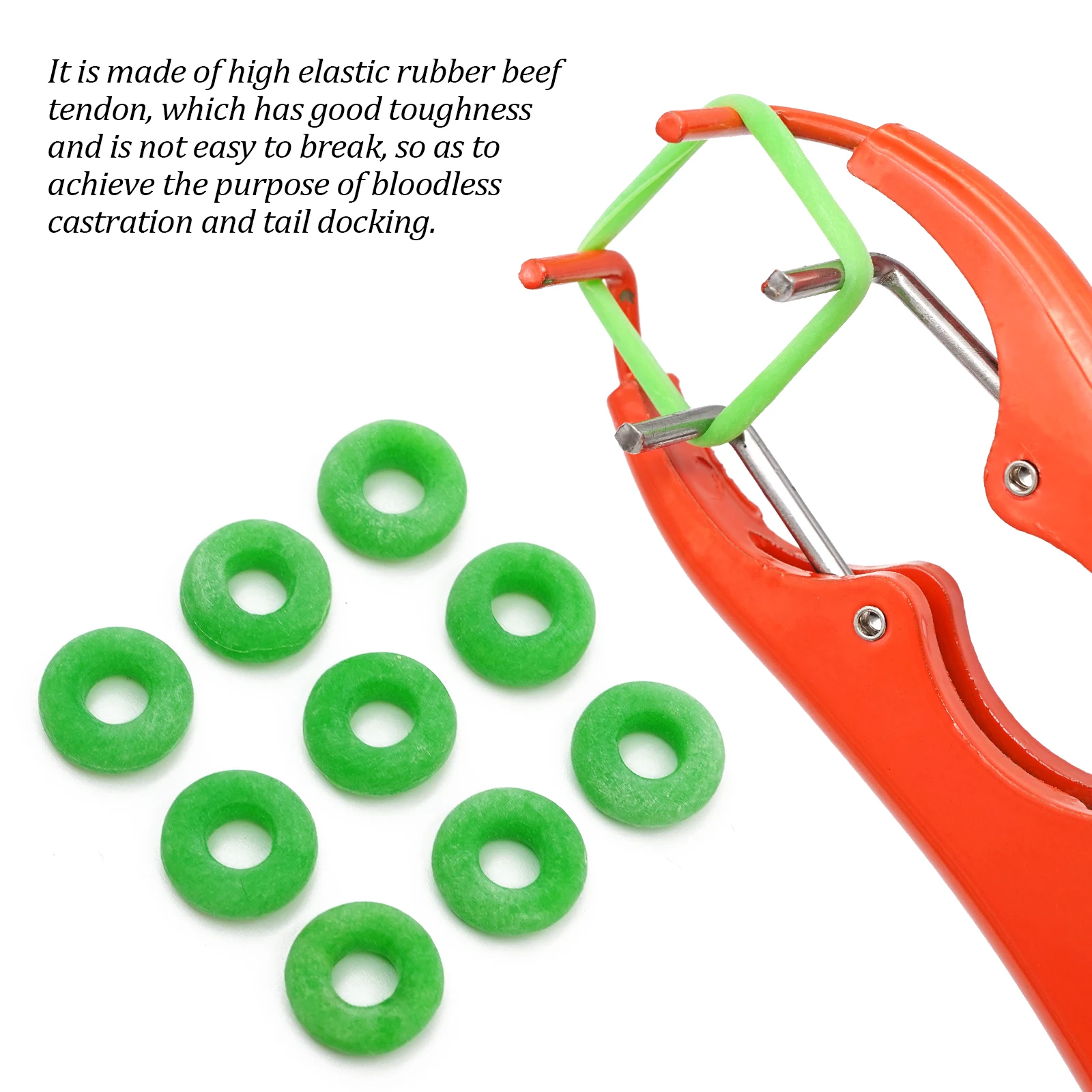Livestock Pig Goat Castration Forceps Expansion Clamp Elasticity Rubber Castration Rings Farm Animal Bloodless Broken Tail Plier 3