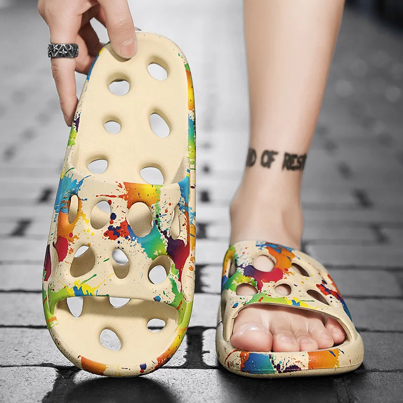 Pantofole antiscivolo da bagno estive da spiaggia per uomo, sandali morbidi, scarpe da grotta ultraleggere minimaliste_voghion.com