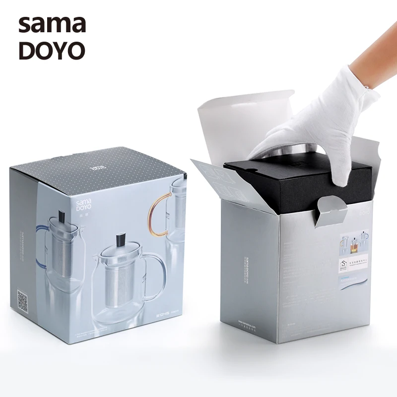 Samadoyo Elegant Cup Heat Resistant Glass Teapot Kungfu Tea Set With Stainless Steel Filter Infuser de cha Convenient Office Tea